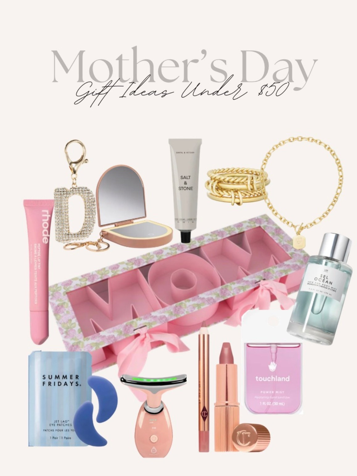 Mother’s Day gift ideas under $50!✨

#mothersdaygifts #giftideasforher #mothersday #giftsformom #beautyproducts #mombox #summerfridays #nordstromfinds #giftideasunder50 #affordablefinds #momgifts #heartnecklace #bagcharms #saltandstone #rhode #eyepatches #targetfinds #target #trending #sephorafinds #sephora #mothersdayfinds 

#LTKmomlife #LTKMothersDay #LTKSeasonal