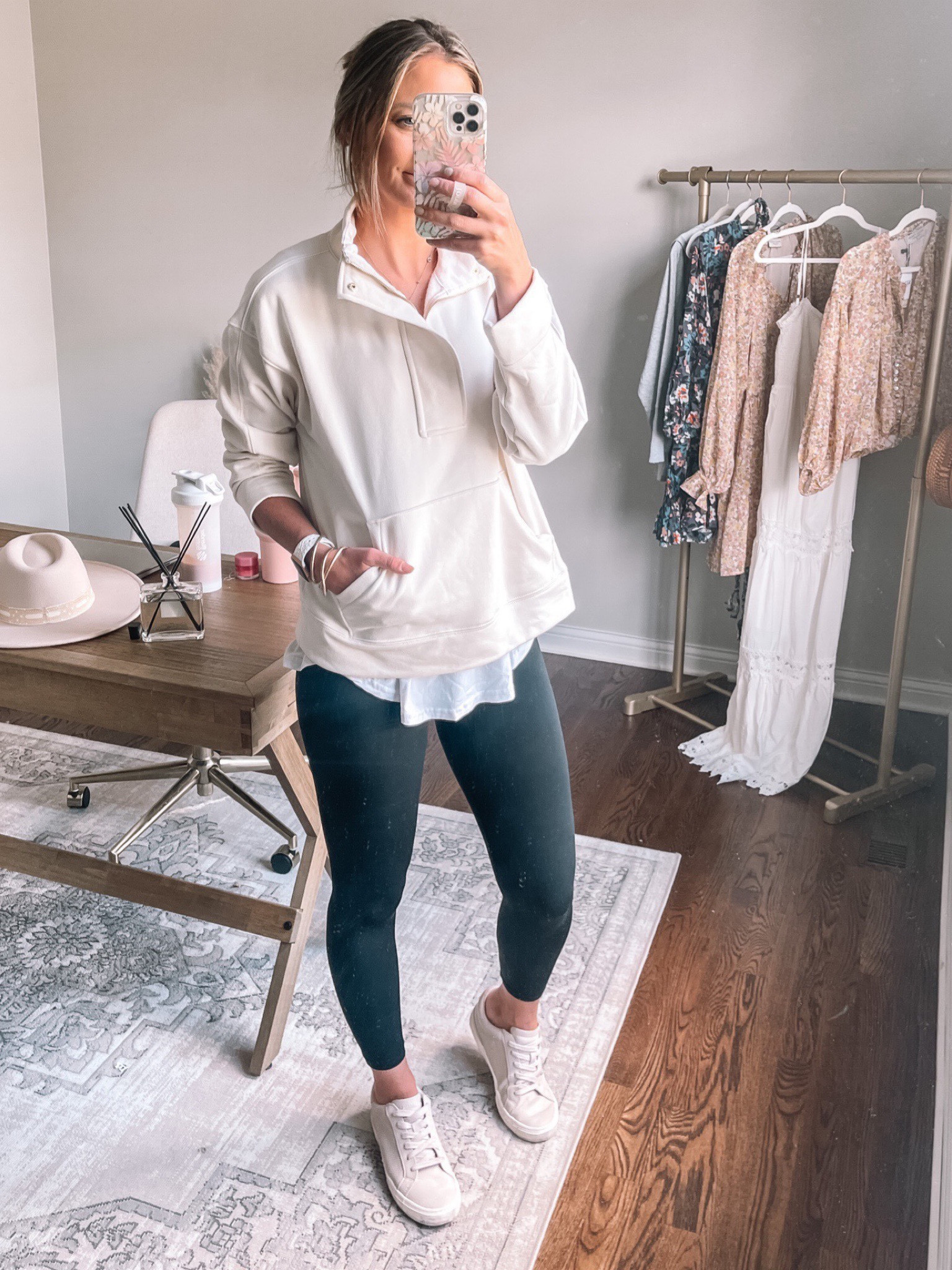 Target quarter zip on sale for deal days!

Sweater sized up to a medium
Tank sized up to large
Leggings tts



#LTKSeasonal #LTKunder50 #LTKsalealert