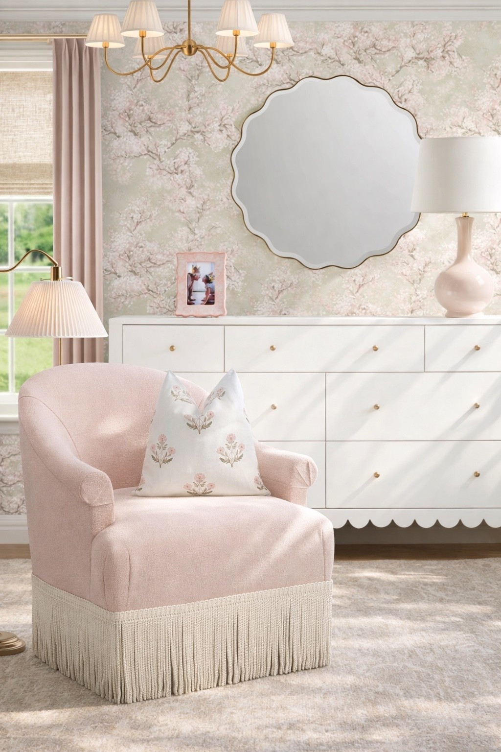 A darling space filled with blush and floral

#kids #bedroom #wallpaper #homedecor 

#LTKSaleAlert #LTKKids #LTKHome
