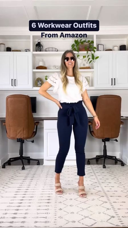 Mix & Match these Navy Blue pants from Amazon for endless workwear outfits 👩🏼‍💻 @carolina.casual

Fall fashion 
Fall outfits
Fall workwear 
Fall style 
Business Casual

The pants come in many colors & are super stretchy like leggings. I’m wearing a small in the pants & a medium in the tops - white blazer I’m wearing a small. 

#fashionmonth #fallfashion2022 #workwearstyle #workwearfashion #workwearinspiration #amazonfashionfinds #officeoutfit #bluepants #mixandmatchstyle 

#LTKHoliday #LTKworkwear #LTKSeasonal