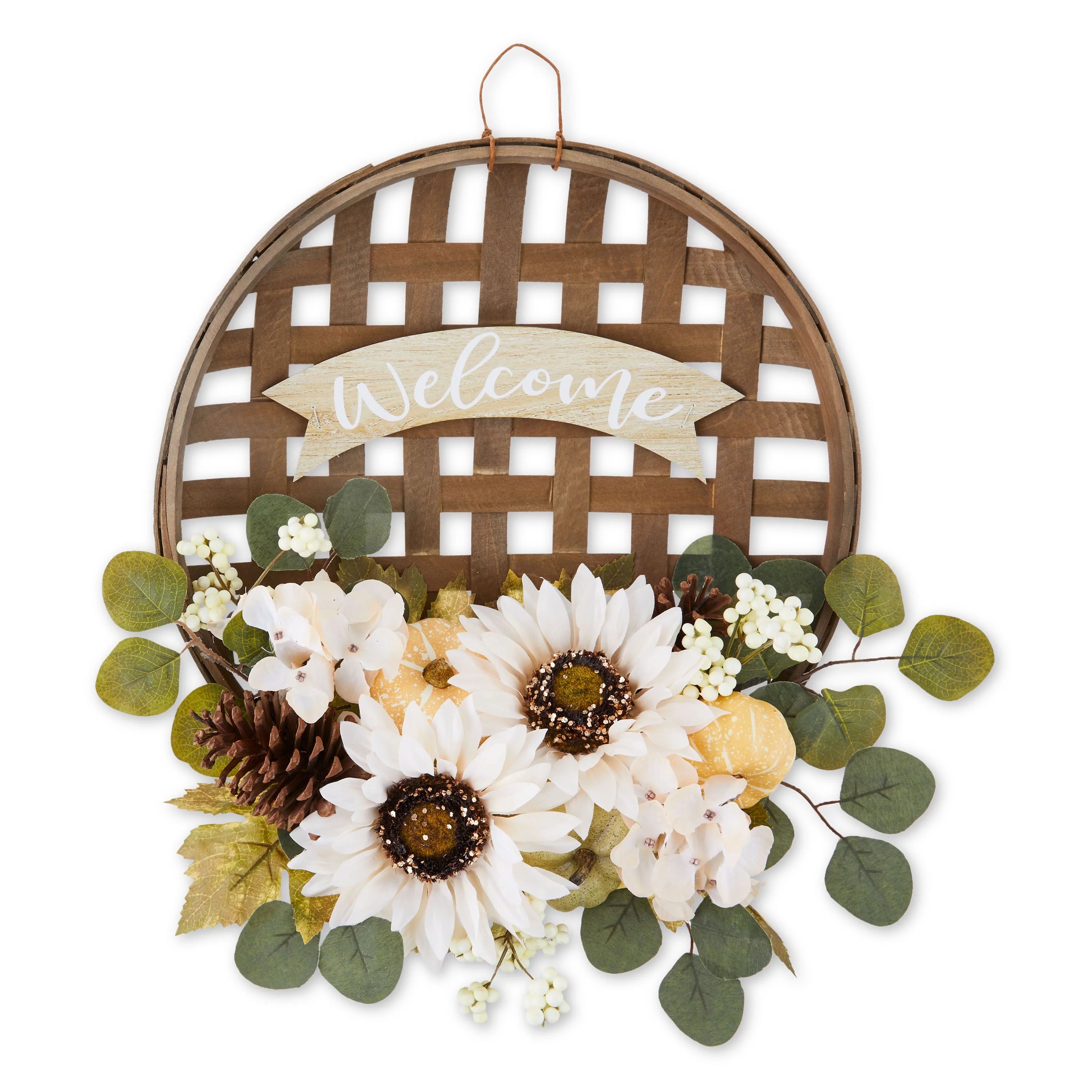 Fall, Harvest Welcome Basket Wreath, by Way To Celebrate | Walmart (US)