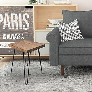 Warmaxx Square Old Reclaimed Elm Wood Side Table, 15"x15"x20"H Accent Stools Vintage Wooden Slab Cof | Amazon (US)