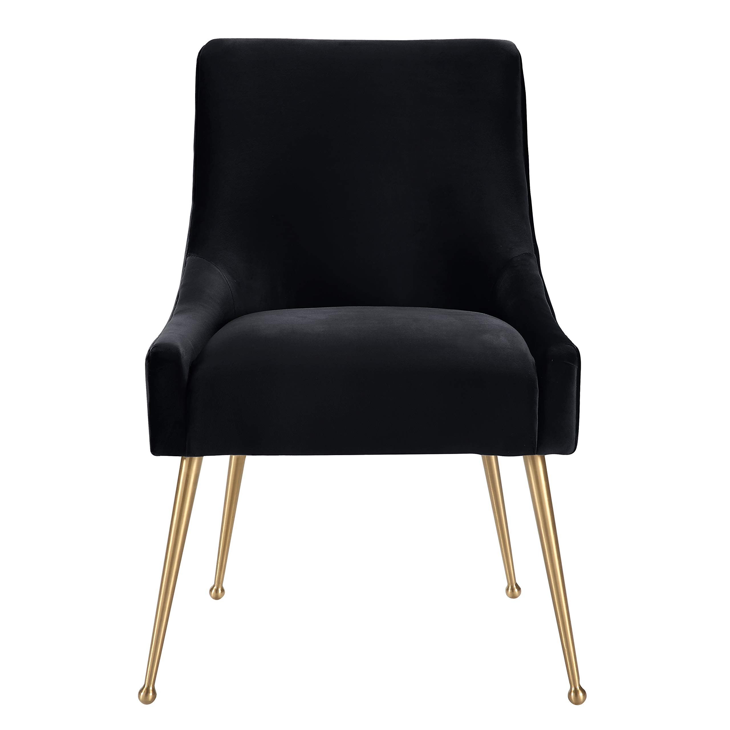 TOV Furniture Beatrix Ultra Modern Velvet Upholstered Dining Side Chair, 22" Black | Amazon (US)