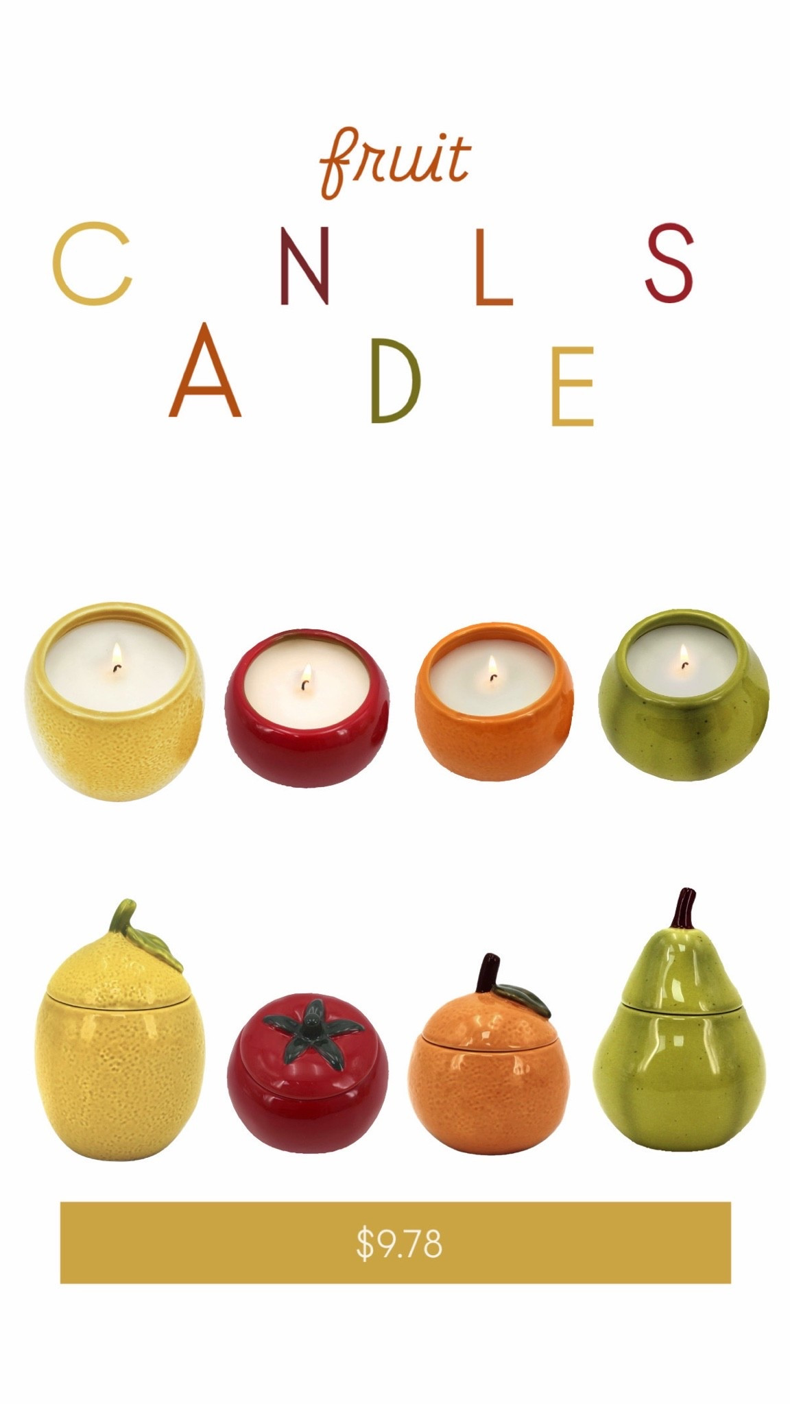 Fruit candles inspired by high end home decor! 🍋🍅🍊🍐

#LTKfoodie #LTKmomlife #LTKHome