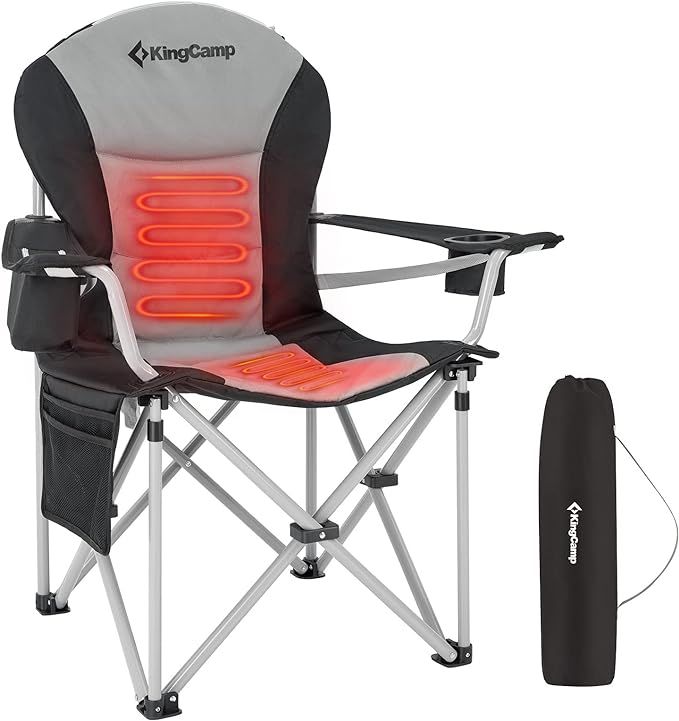 KingCamp Heated Camping Chair Oversized Heavy Duty Portable Folding Chair USB Heated with Lumbar ... | Amazon (US)