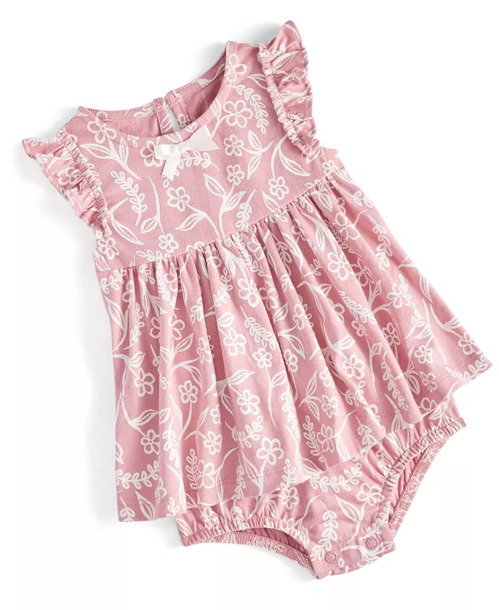First Impressions Baby Girls Sketch Floral Sunsuit, Created for Macy's - Macy's | Macys (US)