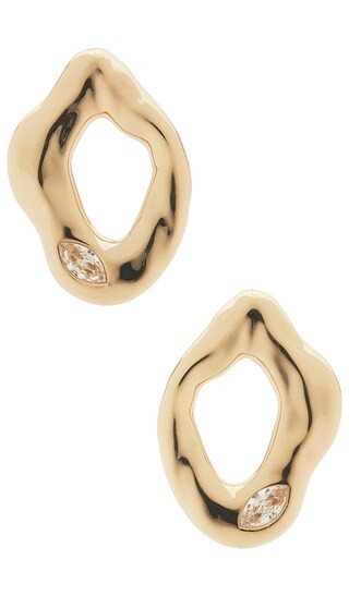 Ettika Molten Sparkle Earrings in Metallic Gold. | Revolve Clothing (Global)