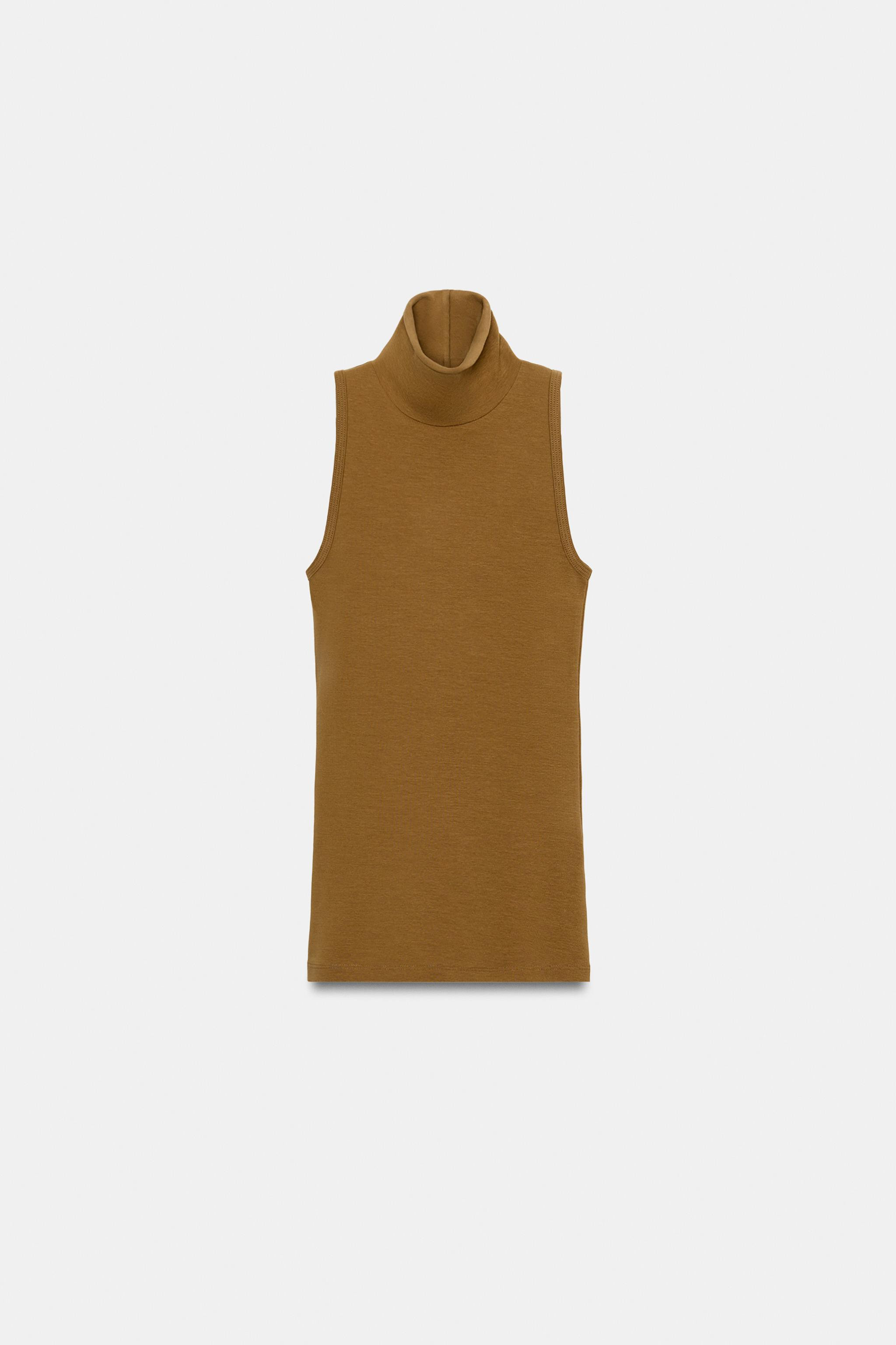 HIGH COLLAR SLEEVELESS TOP | Zara Canada