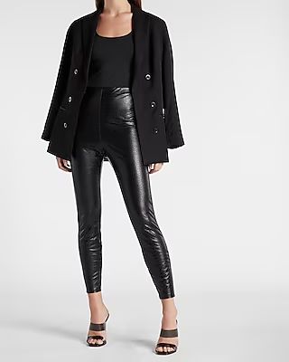 Super High Waisted Croc Faux Leather Leggings | Express