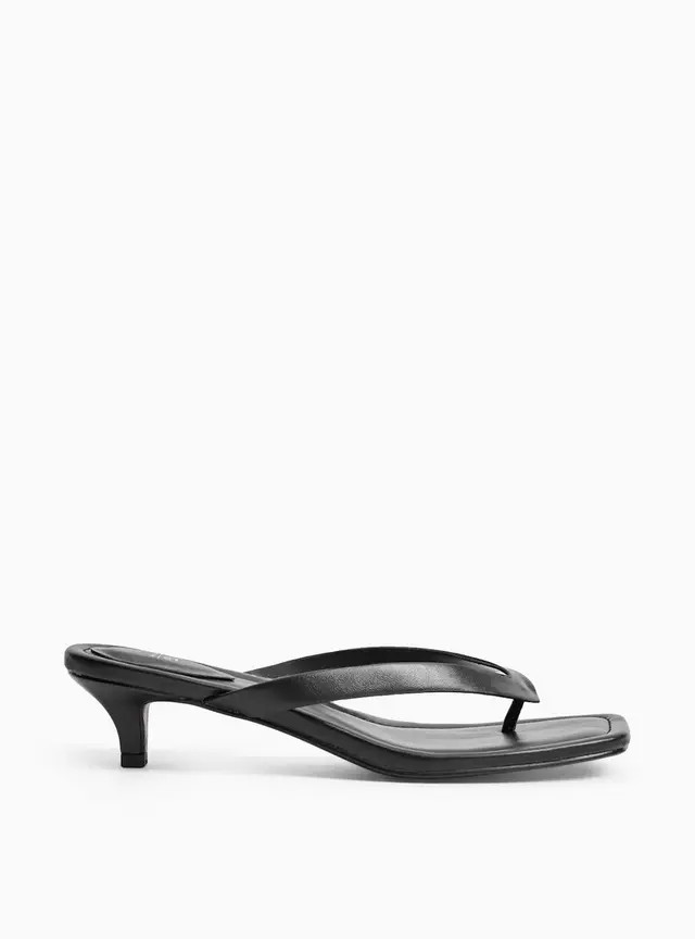 Black Heeled Toe Post Sandals 4 | Tu Clothing