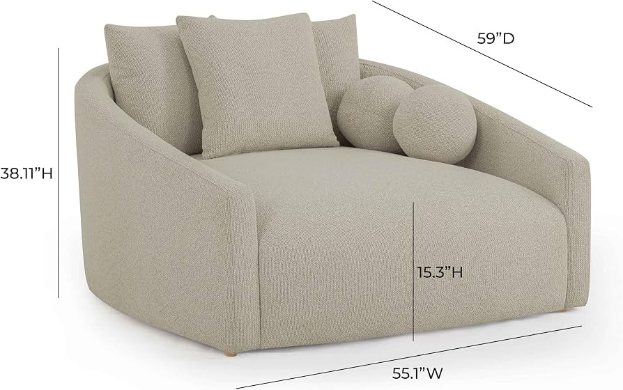 TOV Furniture Hanim Warm Grey Boucle Daybed | Amazon (US)