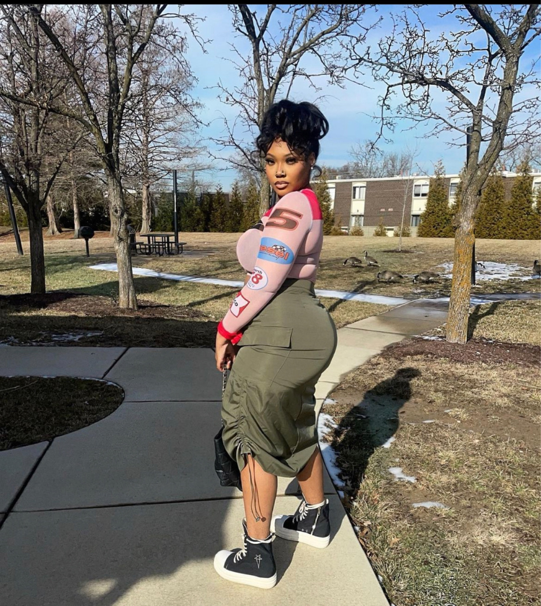 Long cargo skirt outfit 

#LTKfit #LTKFind