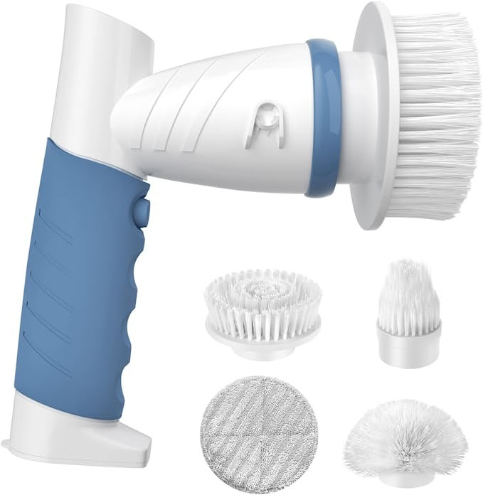 IEZFIX Electric Spin Scrubber Shower Cleaning Brush Tools Bathroom Power Scrub Brush Portable Rec... | Amazon (US)