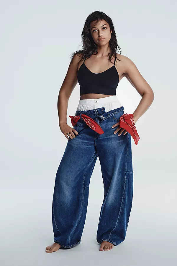 The Georgia Full-Length High-Rise Barrel Jeans by Pilcro | Anthropologie (US)
