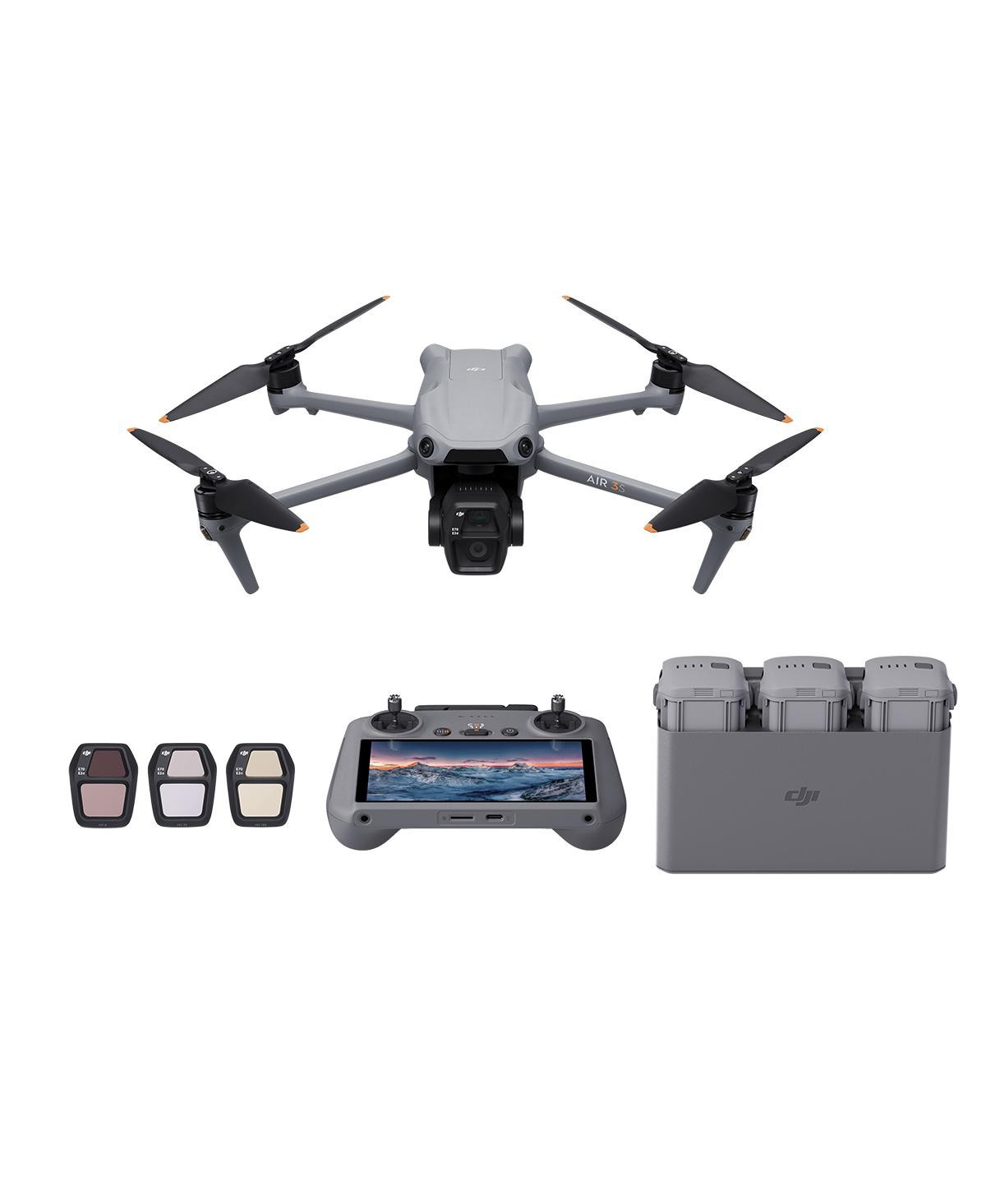 Dji Air 3S Drone Fly More Combo with Rc 2 Remote Controller - Gray | Macy's