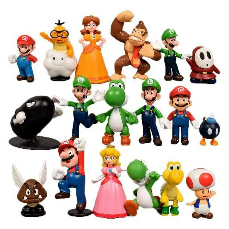 Super Mary Action Figures Dolls Kit Toys - Set of 18 Cartoon Mini Action Figure Toys Cake Toppers... | Walmart (US)