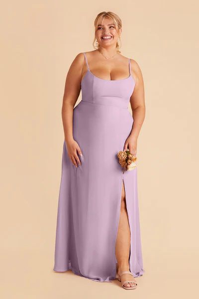 Amy Chiffon Dress Curve - Lavender | Birdy Grey