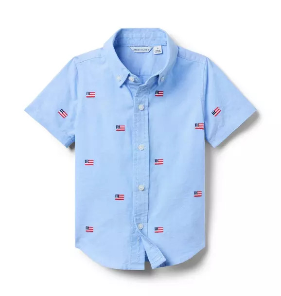 Embroidered Flag Oxford Shirt | Janie and Jack