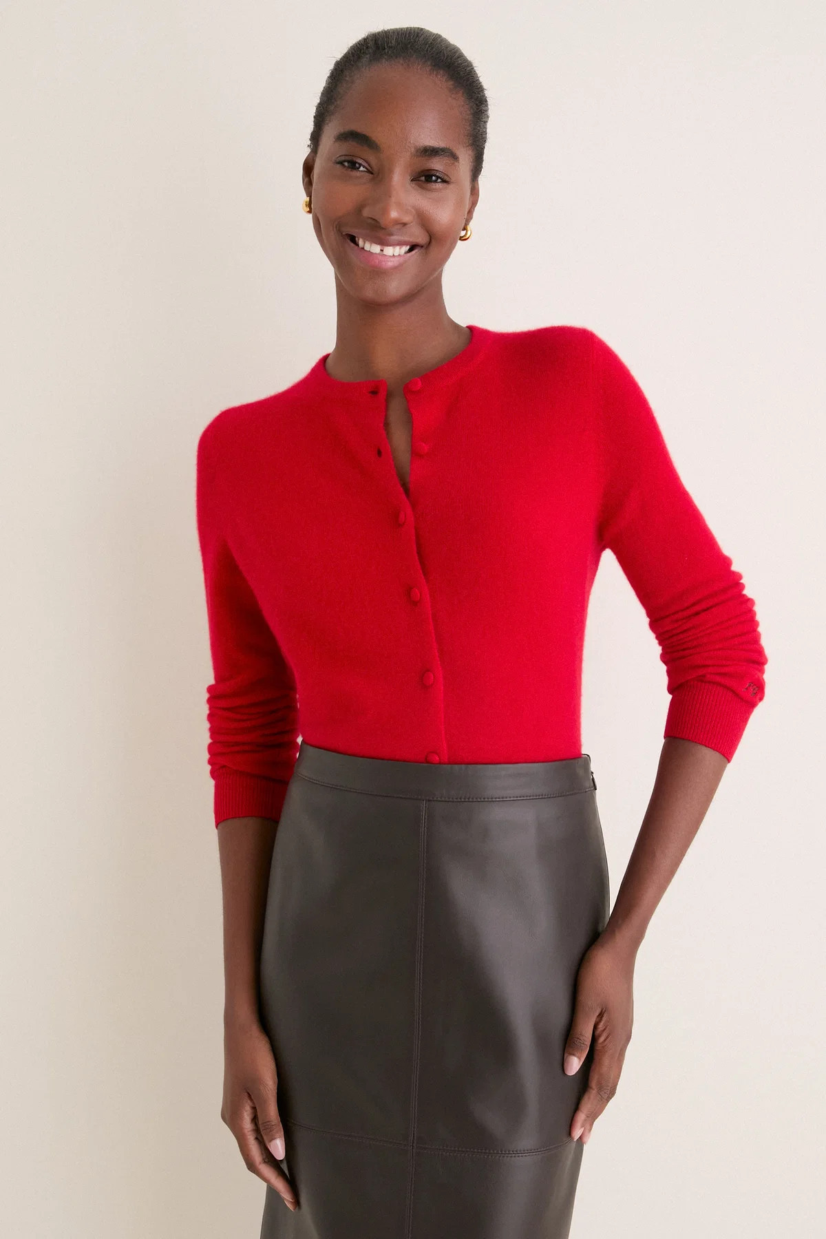 Apple Red Cashmere Riley Cardigan | Tuckernuck (US)