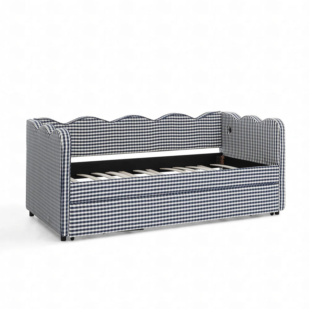 Cozy Gingham Daybed with Trundle | Wayfair North America