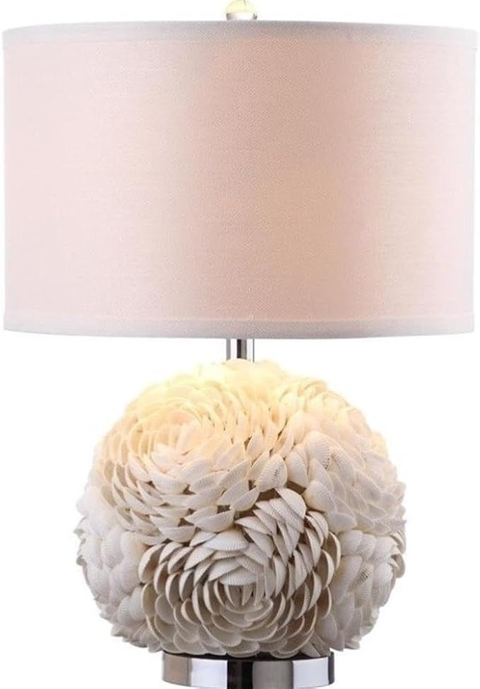 SAFAVIEH Lighting Collection Pauley White Shell 23-inch Bedroom Living Room Home Office Desk Nigh... | Amazon (US)