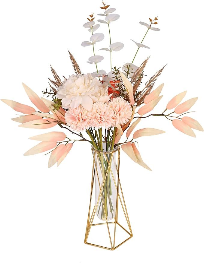Taomika Fake Flowers with Vase, Artificial Flowers for Decoration Faux Flowers Arrangements Bouqu... | Amazon (US)