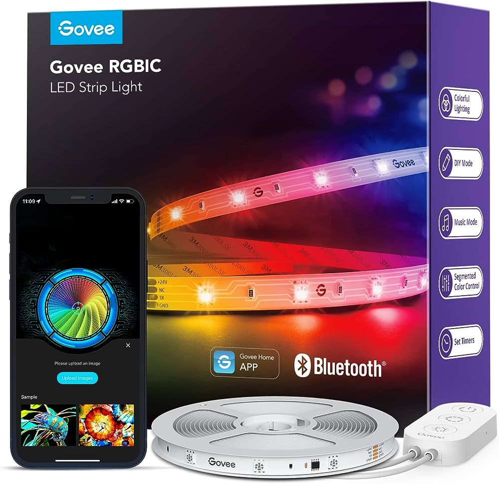 Govee RGBIC LED Strip Lights, Smart LED Lights for Bedroom, Bluetooth LED lights APP Control, DIY... | Amazon (US)