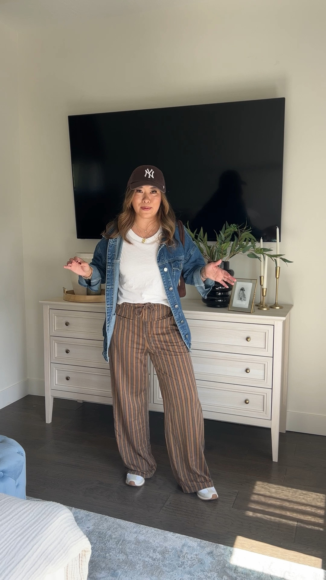 Mom Running Errands Look
Target Tank: Medium
Denim Jacket: Large
Loose Pants: Medium 
