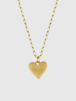 HART Small Ribbed Heart of Gold Necklace | Gap (US)