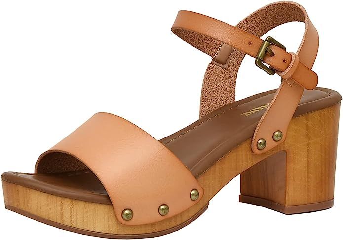 Cushionaire Women's Sloan Faux Wood Sandal +Memory Foam Insole & LiteSole Technology -Wide Widths... | Amazon (US)