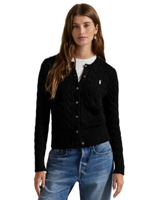 Cable Knit Cotton Crewneck Cardigan Sweater | Bloomingdale's (US)