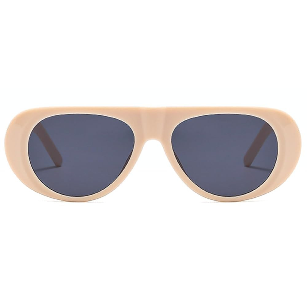 2024 Fashion Large Frame Retro Sunglasses Male UV Resistant Oval Female Minimalist Style Pilot Su... | Amazon (US)