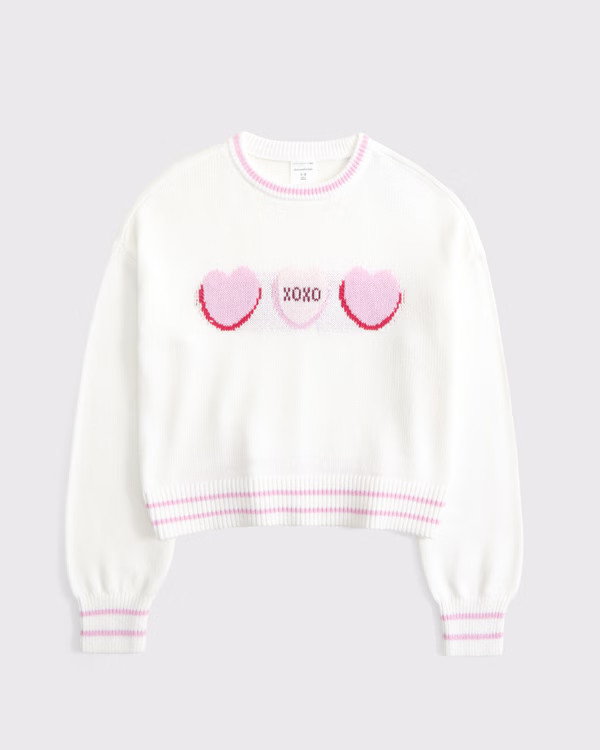 hearts graphic crew sweater | Abercrombie & Fitch (US)