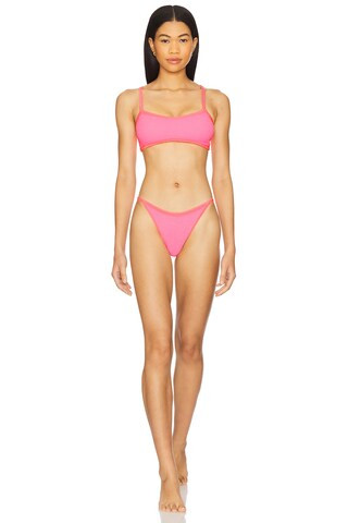 Hunza G Tyler Bikini Set in Bubblegum from Revolve.com | Revolve Clothing (Global)