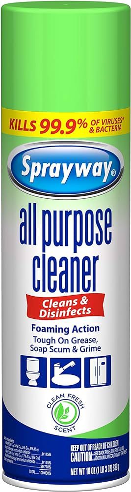 Sprayway SW5002R All Purpose Disinfectant Cleaner, Foaming Action, 19 Ounce | Amazon (US)