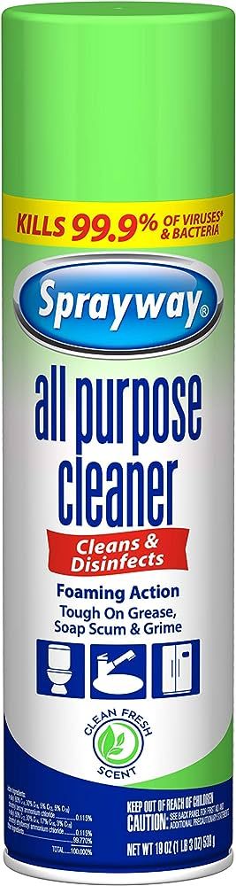 Sprayway SW5002R All Purpose Disinfectant Cleaner, Foaming Action, 19 Ounce | Amazon (US)