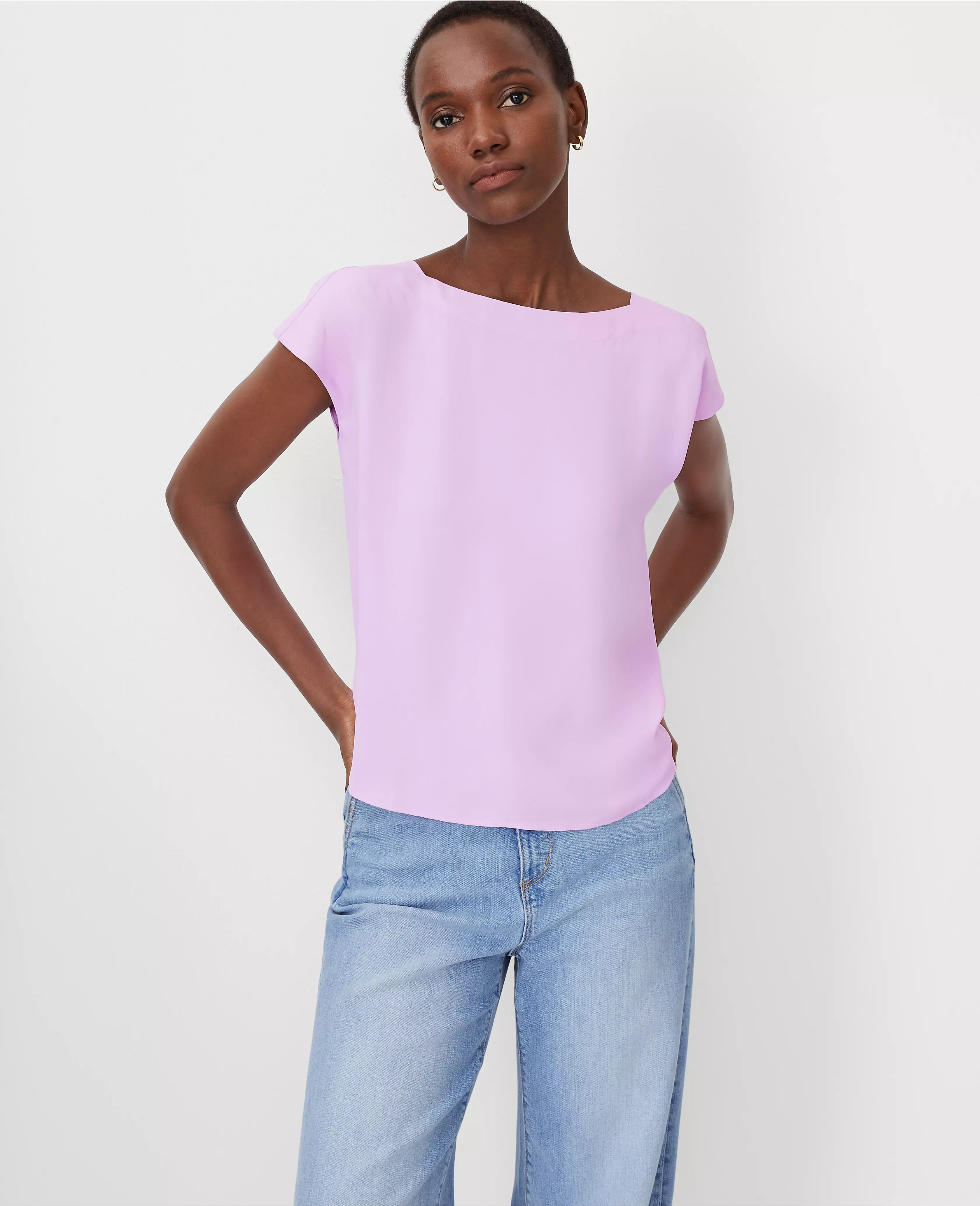 Boatneck Shirttail Top | Ann Taylor (US)