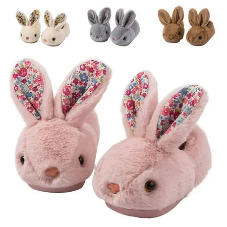 Sogetch Toddler Boys Girls Cute Bunny Slippers Kids Warm Fuzzy Bedroom House Shoes | Walmart (US)