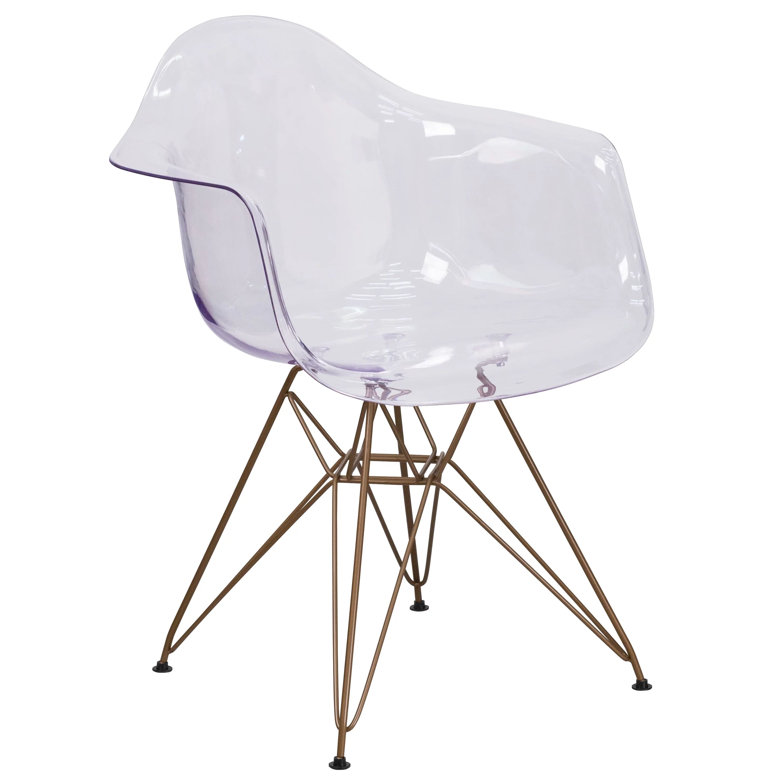Flash Furniture Allure Series Transparent Side Chair with Gold Frame | Walmart (US)