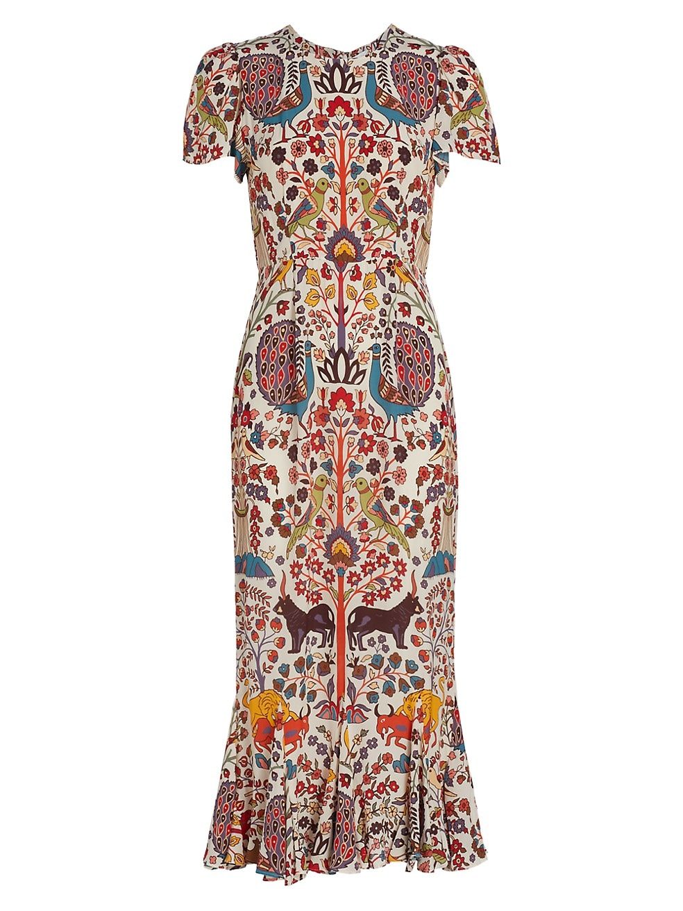 RHODE Lulani Jungle-Print Midi-Dress | Saks Fifth Avenue