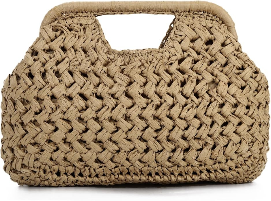 Emprier Straw Clutch Purses for Women Dumpling Bag Summer Beach Woven Handbag | Amazon (US)