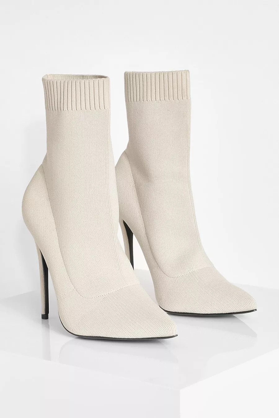 Pointed Knitted Stiletto Sock Boots | Boohoo.com (US & CA)