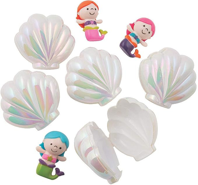 Iridescent Sea Shell, Mermaid Filled Easter Eggs - Hunt Party Supplies - 12 Pieces | Amazon (US)