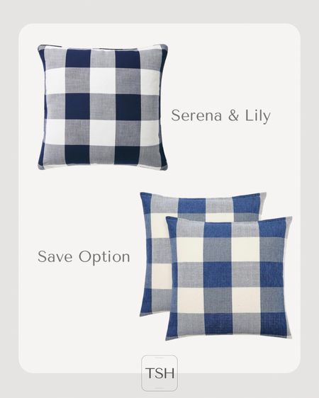 These Amazon throw pillows are a great save option compared to the Serena and Lily gingham pillow  

#LTKFind #LTKhome #LTKsalealert