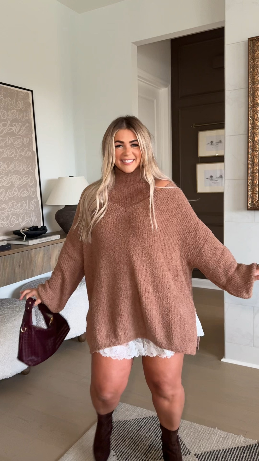 #ad my recent fall sweater haul from @cupshe!!! 🤍 kelclight15 15% off on $70+ kelclight20 20% off on $109+ — I’m wearing a size XL in everything but a large in the dresses + tie top  #cupshe #cupshepartners #cupshe