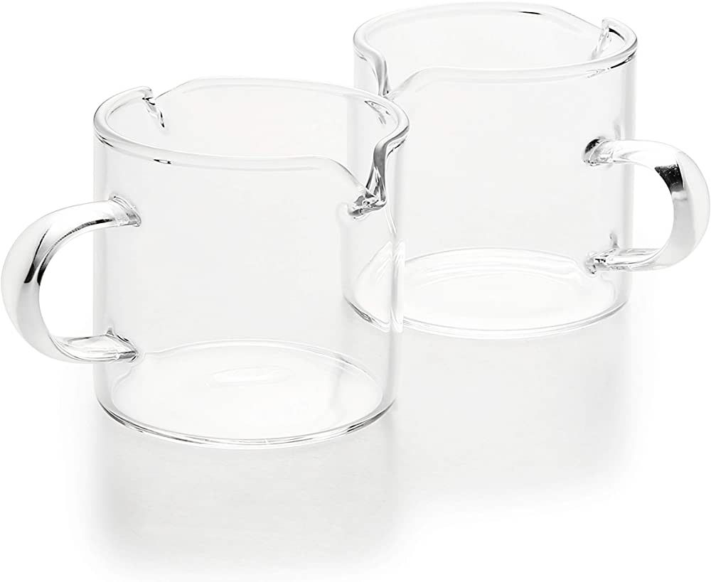 BCnmviku Shot Glasses Espresso Parts Double Spouts Milk Cup Clear Glass (Clear Glass-2Pack) | Amazon (US)