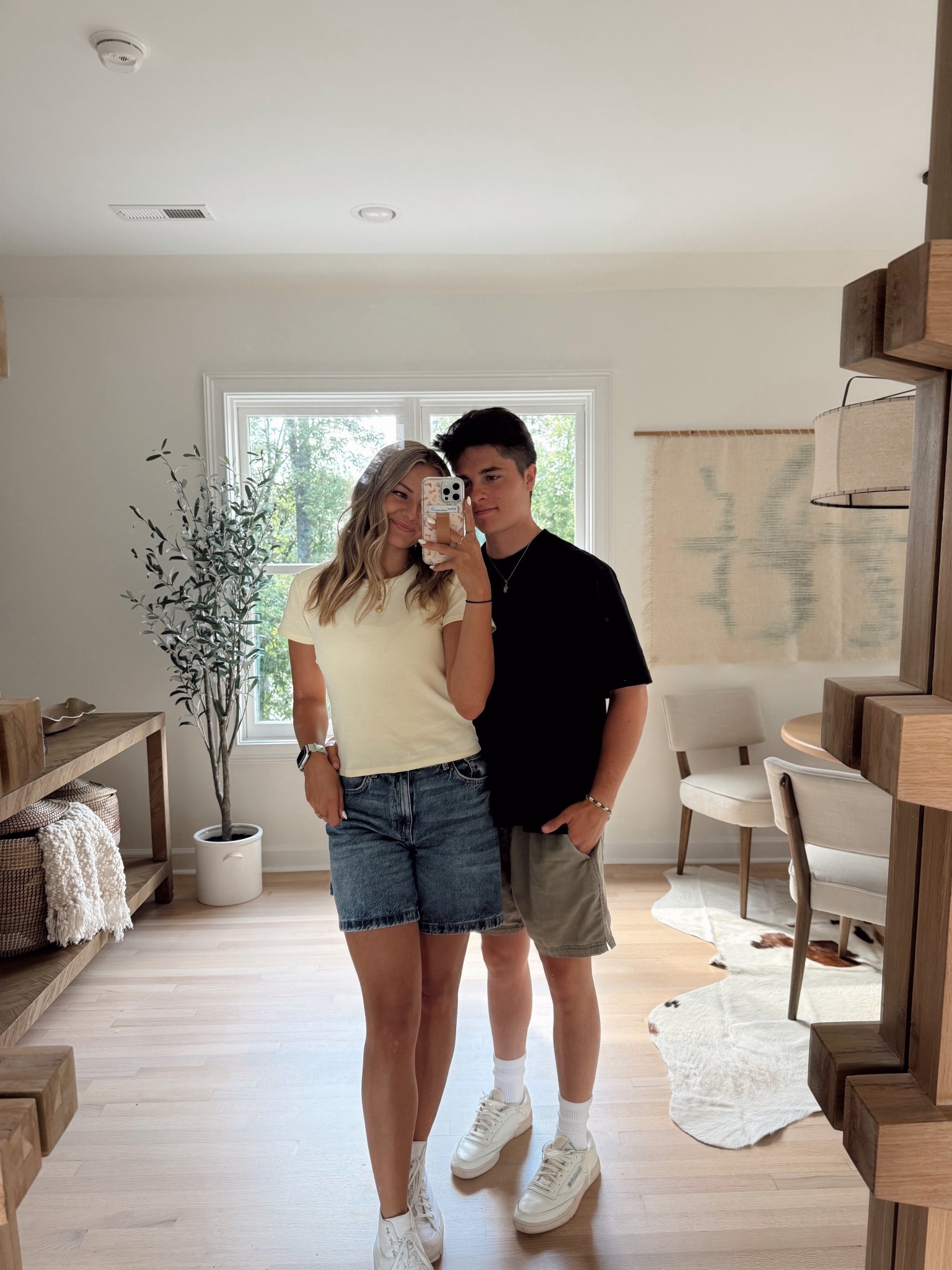 Road trip ootd! (Brock and mine) 🚗🛣️ These are the best shorts for a road trip cause they are cute and so comfy!! 