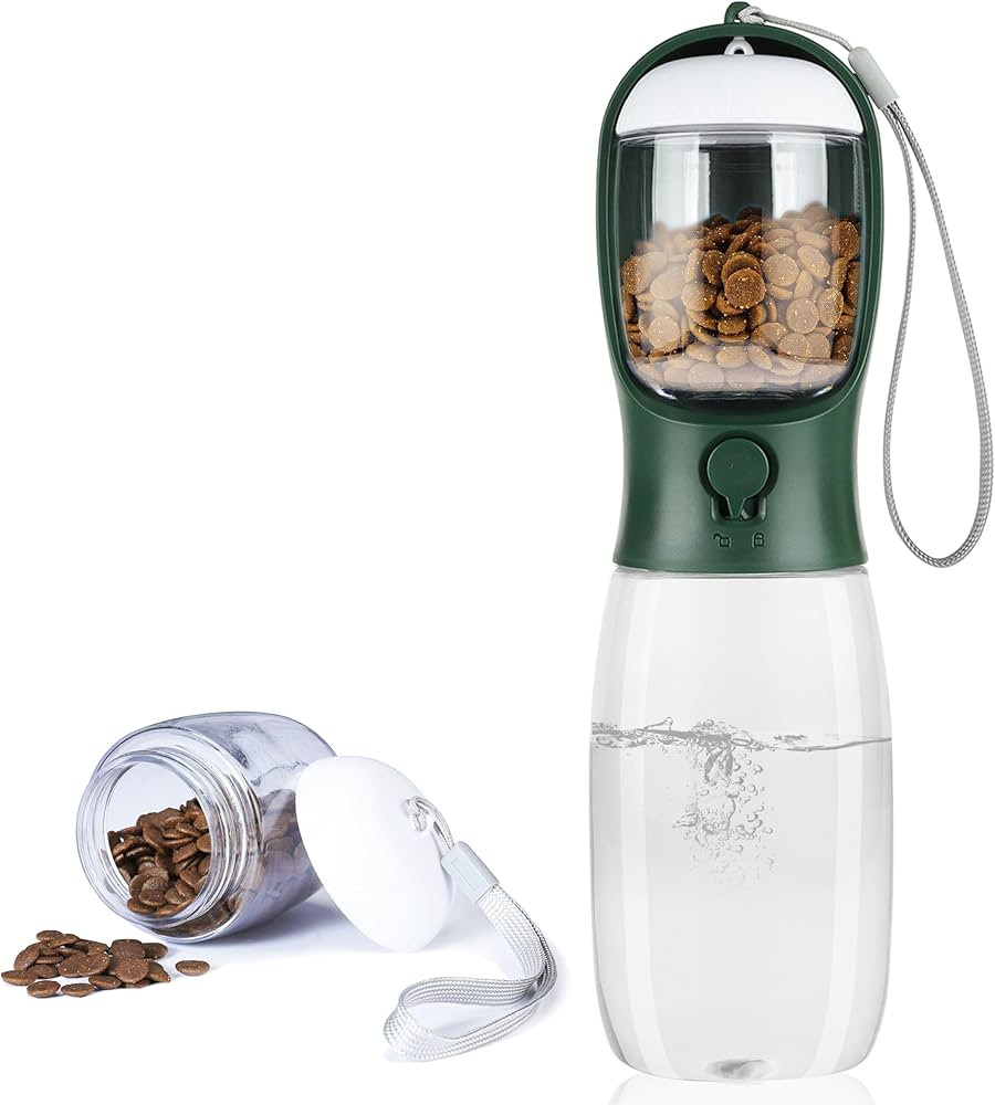 Dog Water Bottle,Portable pet Water Bottle with Food Container,Outdoor Portable Water Dispenser f... | Amazon (US)