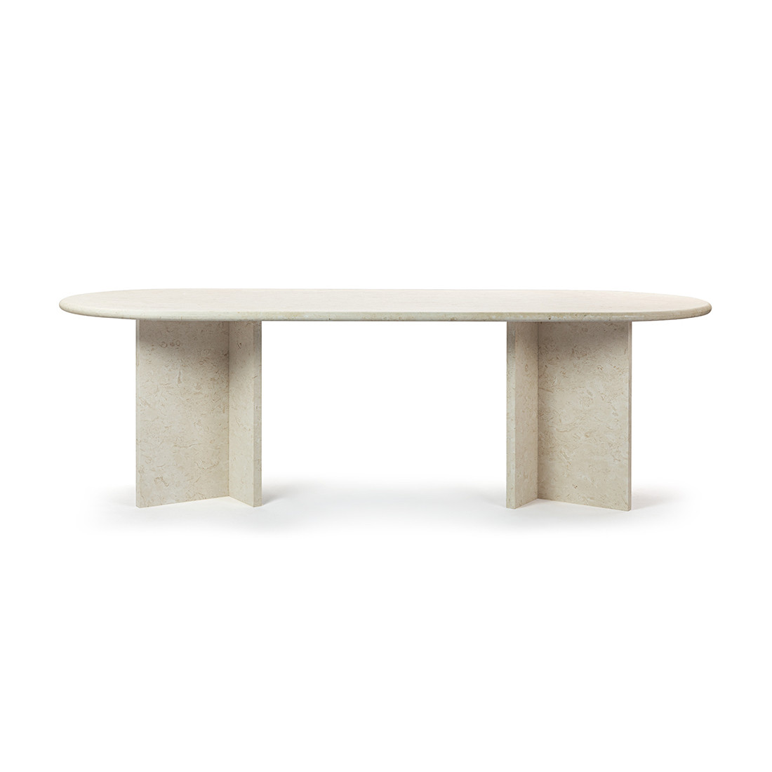 Sierra Oval Stone Dining Table with Angled Base | Eternity Modern