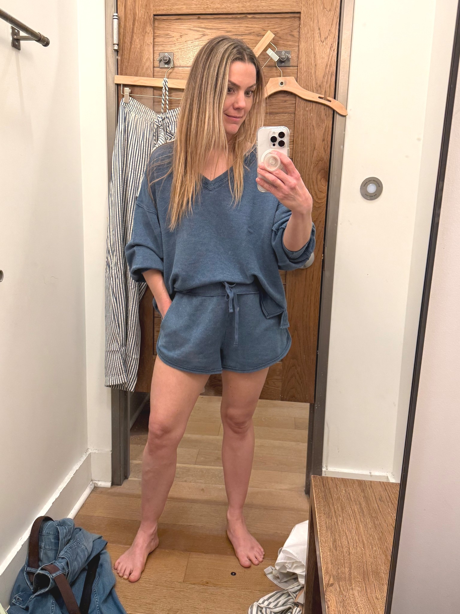 The comfiest set! I found The shorts fit big, so if you’re in between sizes, I’d recommend sizing down.